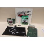 A COLLECTION OF VINTAGE JAGUAR MEMORABILIA TO INCLUDE A JAGUAR DRIVERS CLUB CAR BADGE, VARIOUS