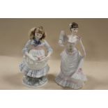 TWO COALPORT FIGURINES CONSISTING OF CHILDHOOD JOYS AND LILLIE LANGTRY