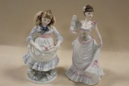 TWO COALPORT FIGURINES CONSISTING OF CHILDHOOD JOYS AND LILLIE LANGTRY
