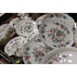 FOUR TRAYS OF AYNSLEY PEMBROKE CHINA TEA/ DINNER WARE ETC