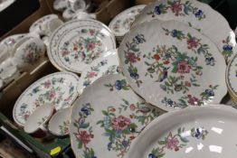 FOUR TRAYS OF AYNSLEY PEMBROKE CHINA TEA/ DINNER WARE ETC