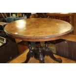 A SMALL VICTORIAN WALNUT INLAID TILT-TOP TABLE