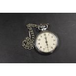 A MENS VINTAGE POCKET WATCH AND ALBERT CHAIN