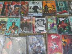 A BOX OF APPROXIMATELY 30 COMIC BOOKS, TO INCLUDE NIKOLAI DANTE, SLAINE BOOKS OF INVASIONS VOLUMES 1