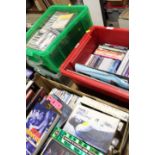 THREE TRAYS OF ASSORTED CDS, DVDS, TOGETHER WITH A TRAY OF MUSICAL DVDS ETC