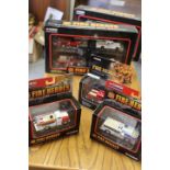 A TRAY CONTAINING 2 x BOXED CORGI GIFT SETS OF AMERICAN FIRE HEROES FIRE ENGINES CSFH14004 &