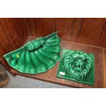 TWO MODERN CERAMIC MAJOLICA STYLE WALL HANGINGS