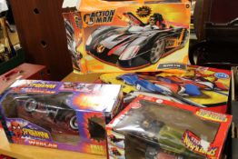 A BOXED SPIDERMAN 1:43 SCALE CARRERA GO, COMPLETE WITH 2 CARS, TRACK, HAND CONTROLS, TRANSFORMER AND