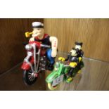 ***A MICKEY MOUSE AND POPEYE ON A MOTORCYCLE**