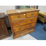 AN EDWARDIAN FIVE DRAWER CHEST W-104 CM