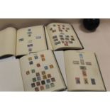 STAMP COLLECTION - A WORLD COLLECTION ON FOUR ALL ALBUMS TO INC G.B. FROM 1840 1d, SMALL RANGE 1d,