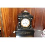 A INLAID MARBLE MANTLE CLOCK