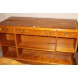 TWO YEW WOOD LOW OPEN BOOKCASES W-152 CM (2)