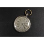 A LADIES VICTORIAN SILVER POCKET WATCH