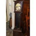 A TEMPUS FUGIT GRANDMOTHER CLOCK WITH TWIN WEIGHTS