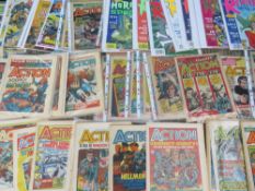 A BOX OF MIXED COMICS, MAINLY 1970S ACTION COMICS, SOME 1990S REVOLVER COMICS