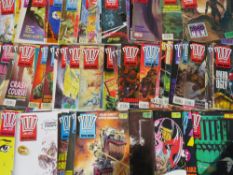 APPROXIMATELY 75 X 2000AD COMICS FEATURING JUDGE DREDD, FROM THE LATE 1980S, 1990S, TO INCLUDE AN
