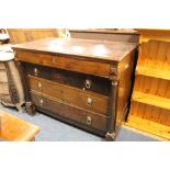 A LARGE ANTIQUE FRENCH STYLE FOUR DRAWER CHEST W 124 CM