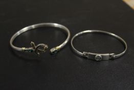 TWO CELTIC STYLE SILVER BANGLES