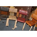 A HARLEQUIN SET OF FOUR MODERN LEATHER DINING CHAIRS