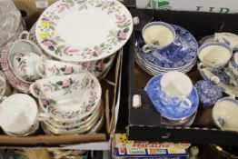 TWO TRAYS OF CERAMICS TO INCLUDE A TRAY OF BLUE AND WHITE WARE
