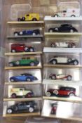 A TRAY CONTAINING 14 x SOLIDOR / ELIGOR 1:43 SCALE VINTAGE CARS / TRUCKS