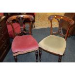 A PAIR OF ANTIQUE ROSEWOOD CHAIRS