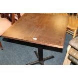 A MODERN INDUSTRIAL STYLE COPPER TOP BISTRO TABLE