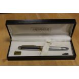 A CASED MERANGUE FOUNTAIN PEN