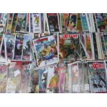 A BOX OF MIXED COMICS, TO INCLUDE DICE MAN, ROGUE TROOPER, JUDGE DREDD, JUDGE DREDD AND BATMAN ETC