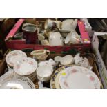 TWO TRAYS OF ASSORTED CERAMICS TO INCLUDE MINTON HADEN HALL