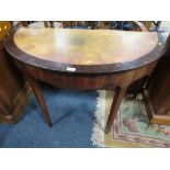 A 19TH CENTURY DEMI-LUNE TABLE W-120 CM A/F