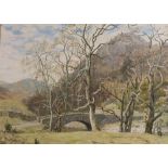E.C. CLARK (b.1900). Modern British school 'A shepherds Bridge and Ivy Cragg near Tilberthwaite