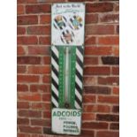 ADVERTISING INTEREST - AN ORIGINAL ENAMEL DUCKHAMS ADCOIDS THERMOMETER SIGN A/F, approximately 28