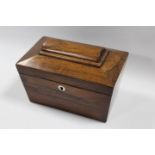 AN ANTIQUE ROSEWOOD TEA CADDY, W 20 cm