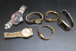 A COLLECTION OF SIX ASSORTED WRIST WATCHES, to include Seiko and Rotary