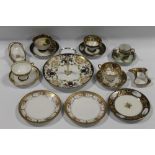 A COLLECTION OF NORITAKE CERAMICS, comprising a cake plate, five assorted cabinet cups and
