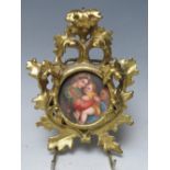 AFTER RAPHAEL - A 19TH CENTURY CONTINENTAL CIRCULAR PORCELAIN PLAQUE OF THE MADONNA & CHILD,