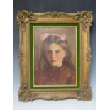 AN EARLY 20TH CENTURY IMPRESSIONIST HEAD AND SHOULDER STUDY PORTRAIT STUDY OF YOUNG GIRL,
