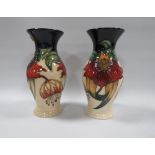 A PAIR OF MOORCROFT 'ANNA LILY' PATTERN VASES, designed by Nicola Slaney, dated 1998, impressed