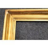 AN 18TH CENTURY PLAIN GOLD FRAME, frame W 6 cm, rebate 64 x 49 cm