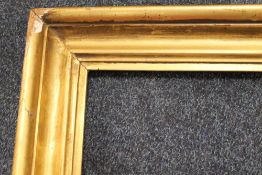AN 18TH CENTURY PLAIN GOLD FRAME, frame W 6 cm, rebate 64 x 49 cm