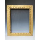 A 19TH CENTURY ART AND CRAFTS GOLD FRAME, with acorn leaf design, frame W 9 cm, rebate 59.5 x 47.5