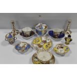 A COLLECTION OF ASSORTED CONTINENTAL PORCELAIN, to include cabinet cups and saucers, pair of