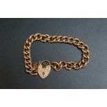 A HALLMARKED 9 CARAT ROSE GOLD CURB CHAIN BRACELET, approx weight 16.6g