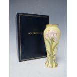 A MINIATURE MOORCROFT ENAMELLED VASE MADE FOR LIBERTY, H 10.5 cm, boxed