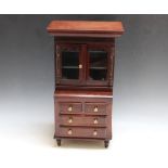 MINIATURE GLAZED BOOKCASE, H 50.5 cm