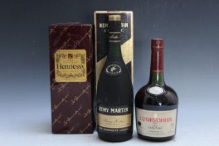 3 VINTAGE BOTTLINGS OF COGNAC CONSISTING OF 1 BOTTLE OF REMY MARTIN FINE CHAMPAGNE VSOP, 1 bottle of