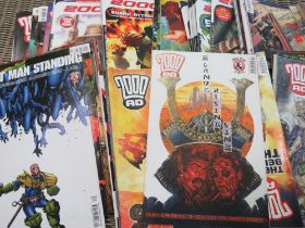 FOUR BOXES OF 2000AD JUDGE DREDD COMICS FROM MIXED ERAS TO INCLUDE COMICS FROM 1993, 2000 AND 2023