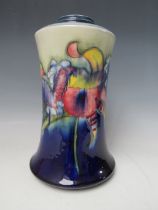 A MOORCROFT POTTER ORCHID PATTERN LAMP BASE, lacking fittings, impressed and painted marks to